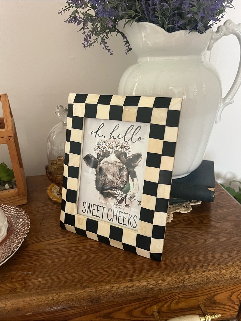 Checkerboard Black and Cream Picture Frame - Home Accents
